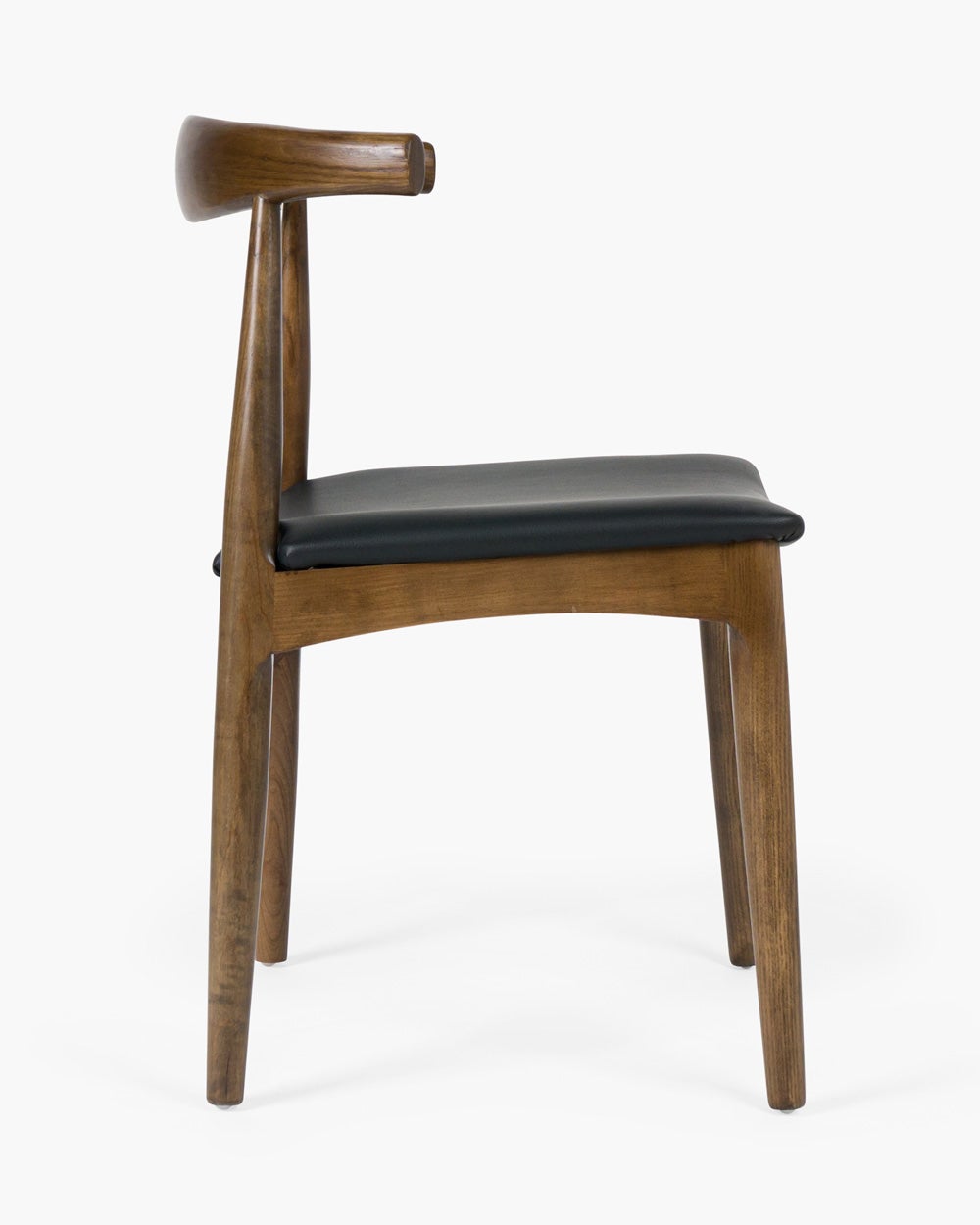 Hans Wegner Replica Elbow Chair Walnut Black Seat Cintesi