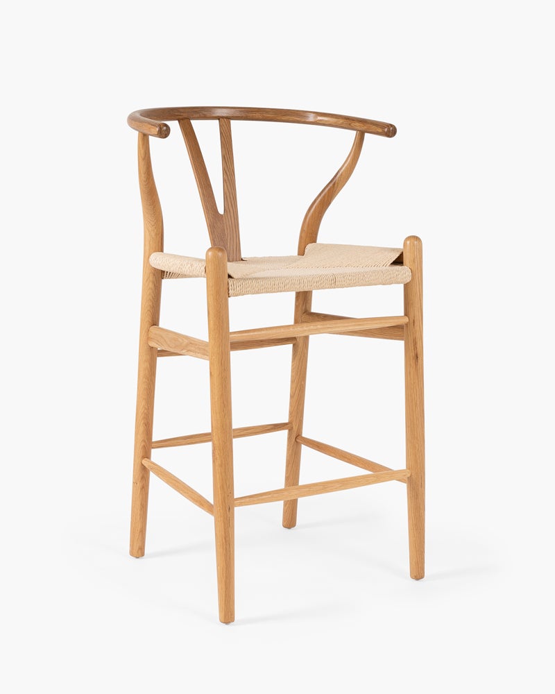 Hans Wegner Replica Wishbone Barstool Natural 65cm Cintesi