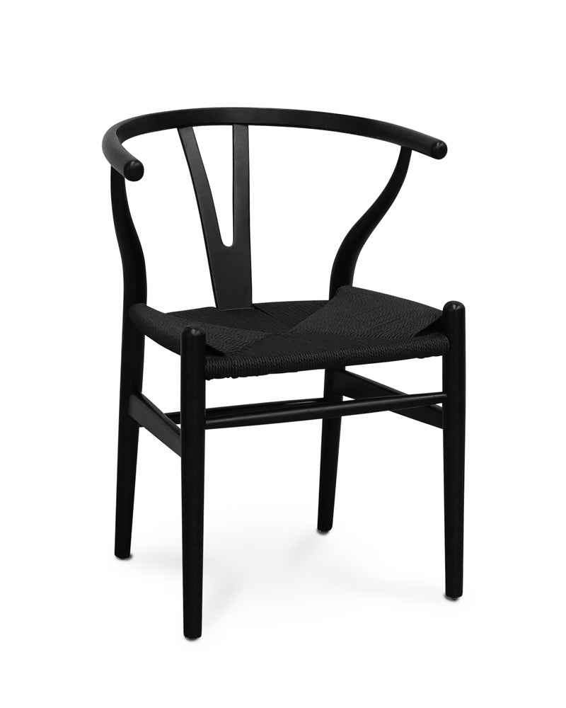Hans wegner replica wishbone chair, black - Cintesi