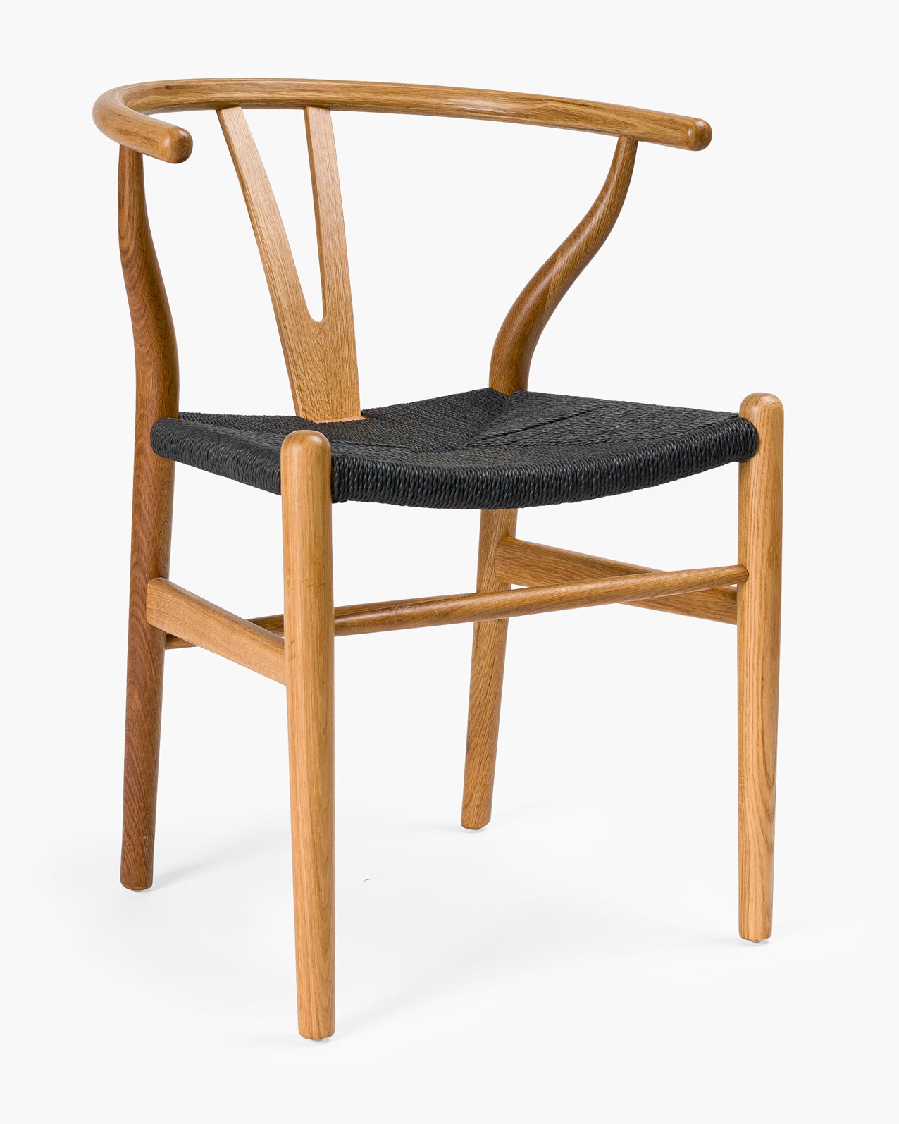 Hans Wegner Replica Wishbone Chair Natural Frame black Seat Cintesi